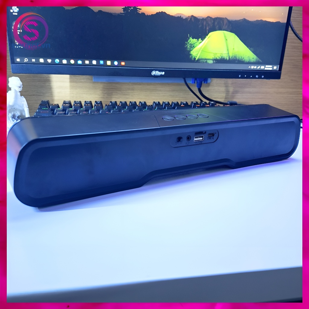 Loa thanh soundbar bluetooth KISONLI 913 led rgb để bàn loa nghe nhạc không dây máy vi tính chuyên gaming bass cực mạnh
