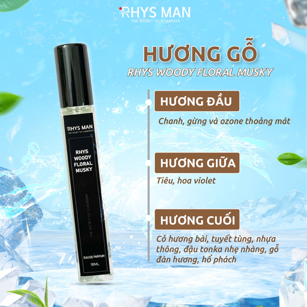 Nước hoa nam RHYS MAN lịch lãm, đẳng cấp, lưu hương tới 12h 10ml/chai