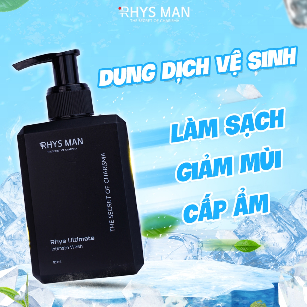 Bộ Quà Tặng Nam - Sữa tắm gội nam & Sữa rửa mặt hương dừa & Dung dịch vệ sinh nam & Nước hoa nam RHYS MAN