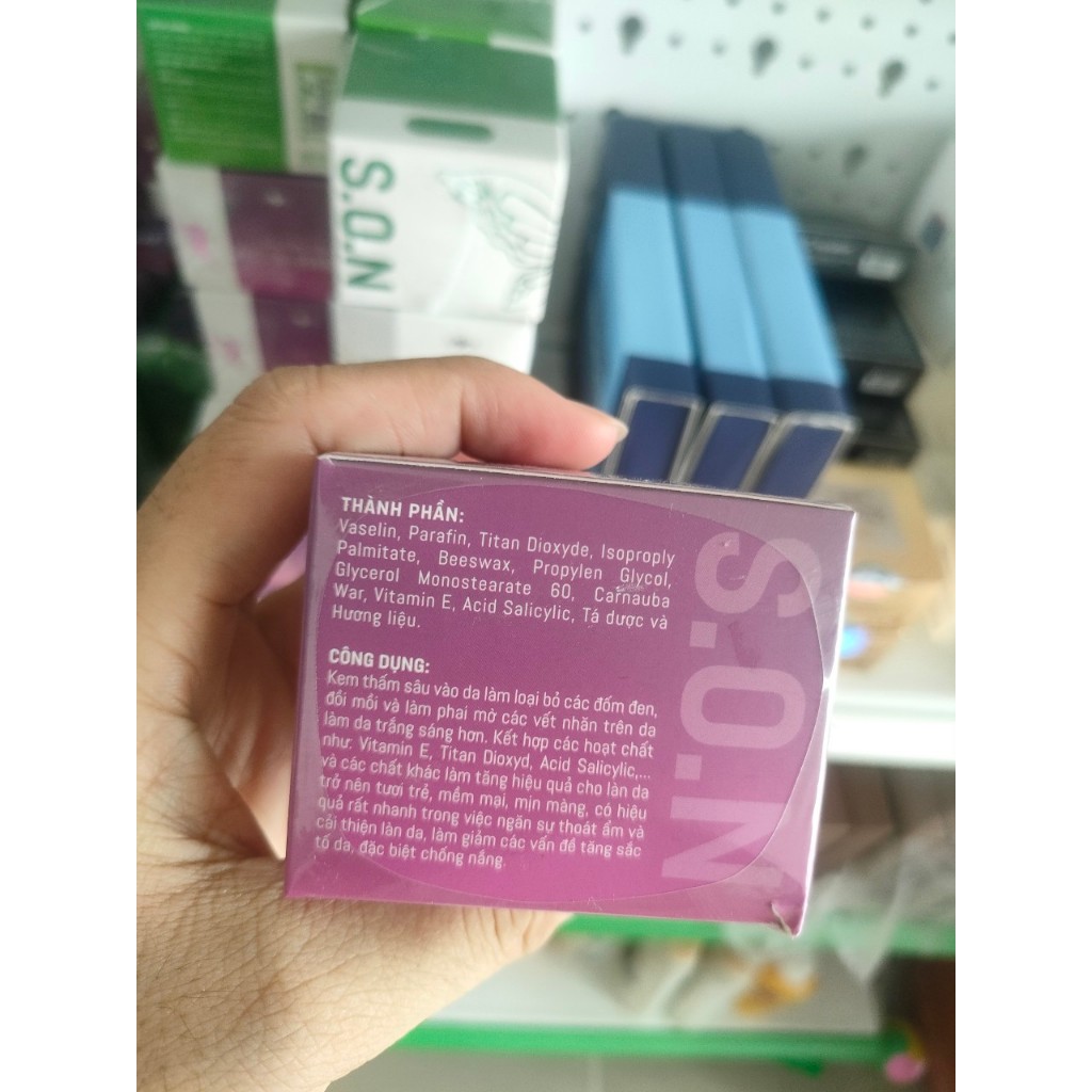 Kem Dưỡng Trắng Da Mờ Nám Tàn Nhang SON - Hộp Màu Tím 10g