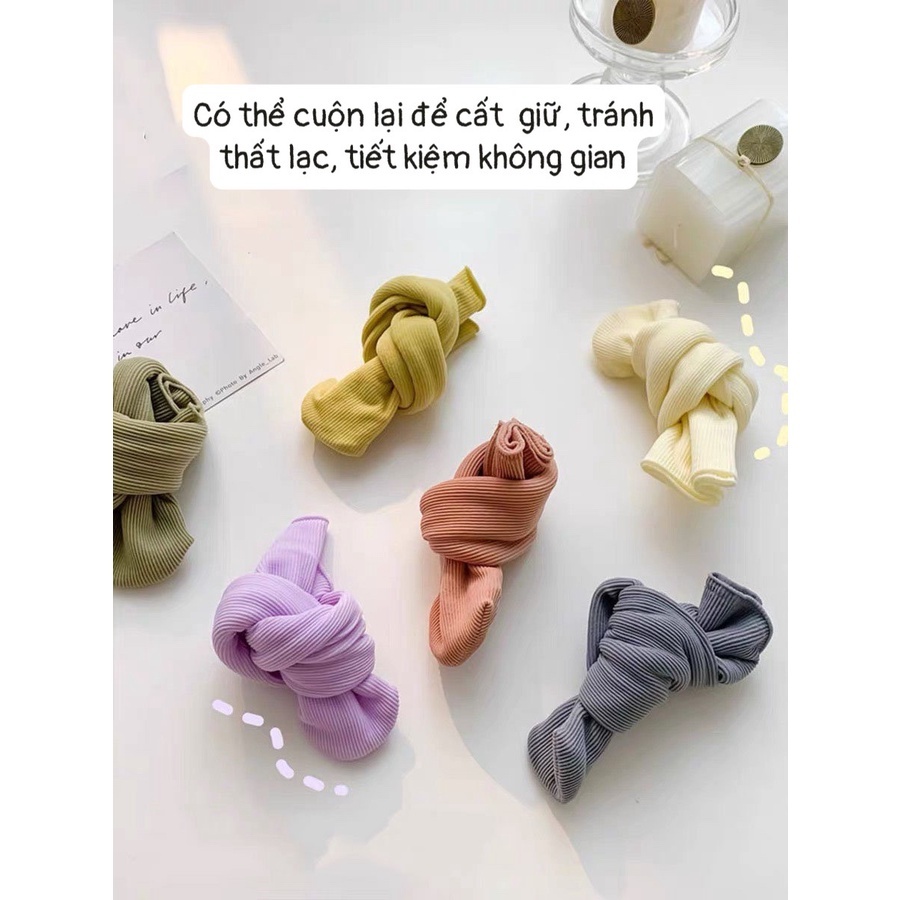 Tất cao cổ chất mỏng cao cấp hoạ tiết sắc màu pastel cổ nhún  G3