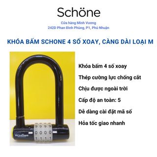 Khóa bấm schone, còng khóa chữ u , 4 số xoay sc-802