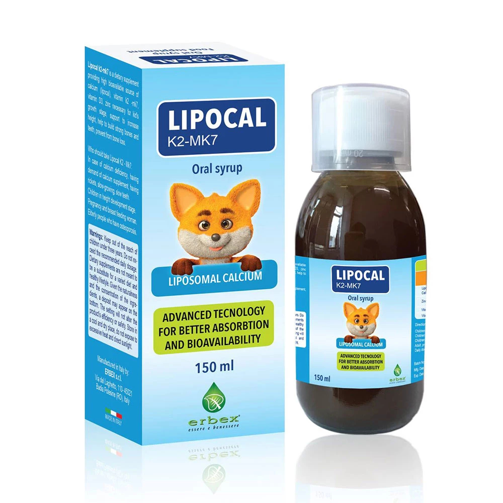 Canxi Hữu Cơ Lipocal K2 MK7 - Hỗ Trợ Phát Triển Xương Và Răng Cho Bé