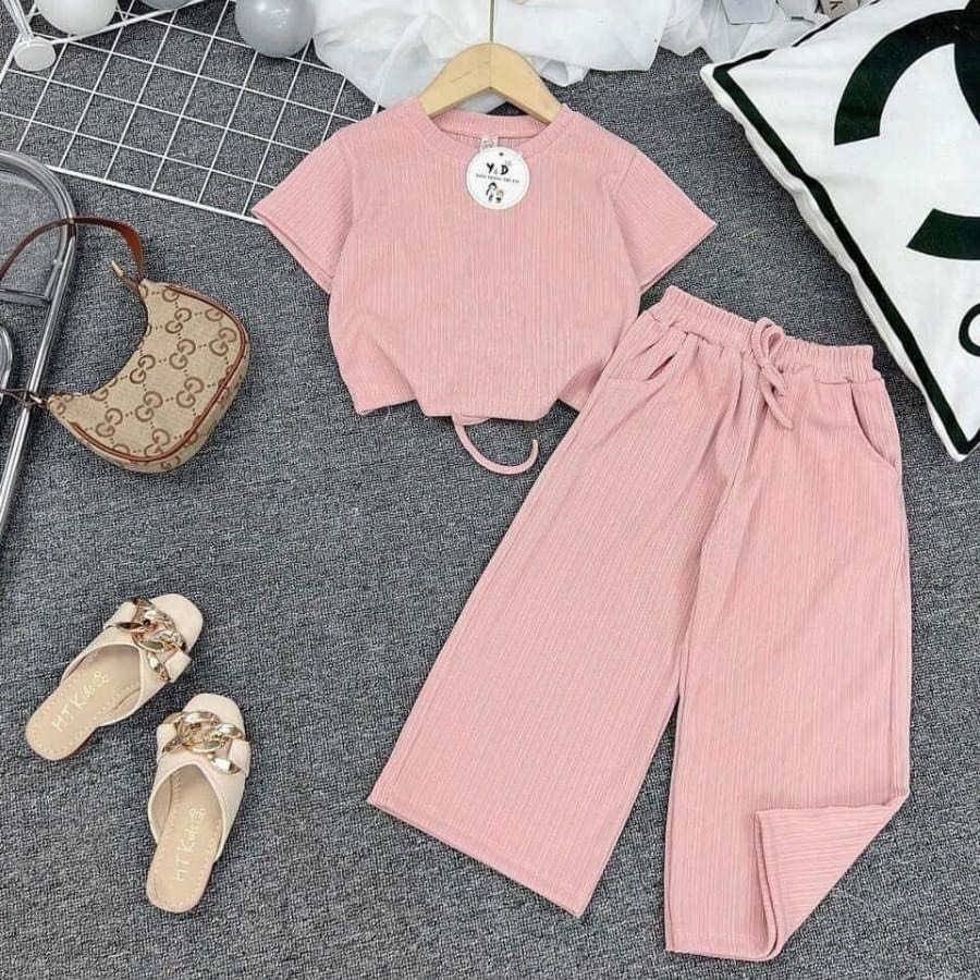 Bộ YD Quần Áo Croptop Cho Bé Gái Siêu Dễ Thương Chất Liệu Thun Tăm Cho Bé 9kg Đến 36kg Thời Trang Trẻ Em Dâu Store
