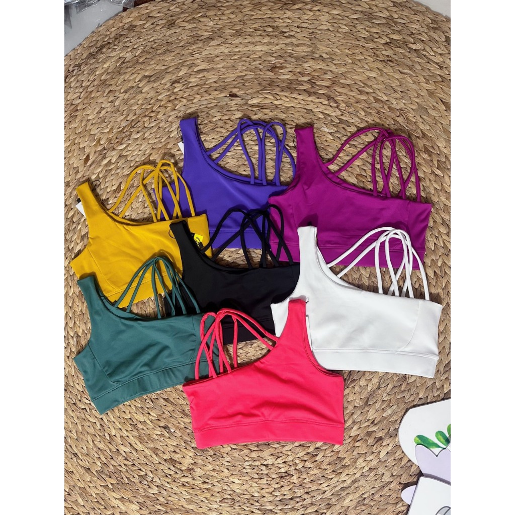 Áo bra đan dây 1 bên vai mặc được 2 kiểu , thể thao siêu đẹp