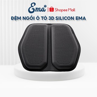 Đệm ngồi ô tô 3D silicon 2 mảnh thoáng khí Ema - Giảm hầm nóng, thâm mông, ê mông, xệ mông