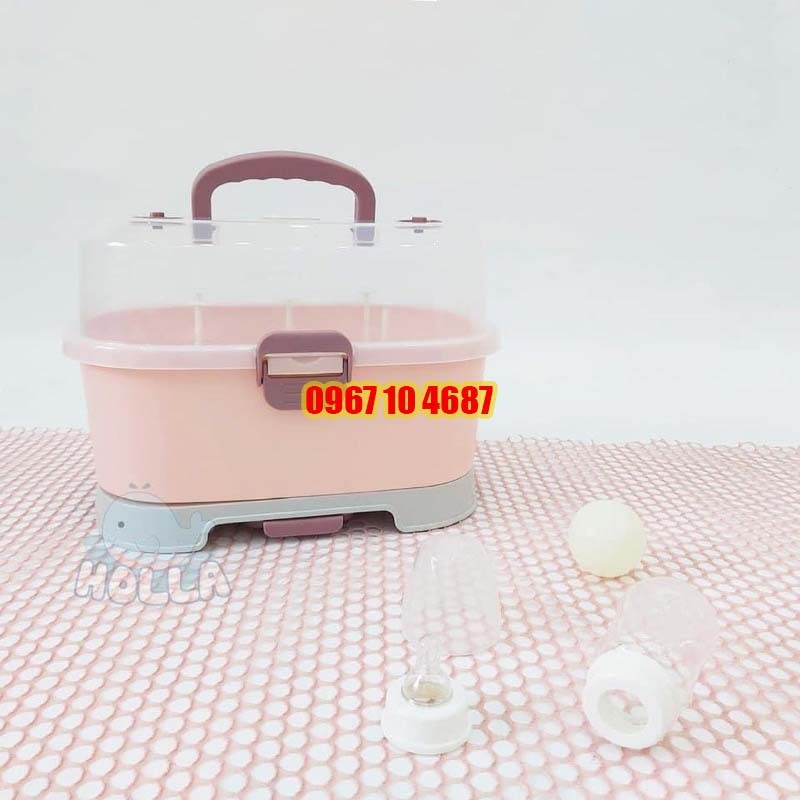 Giá úp bình sữa Holla cao cấp có nắp đậy vệ sinh cho bé HL-1589