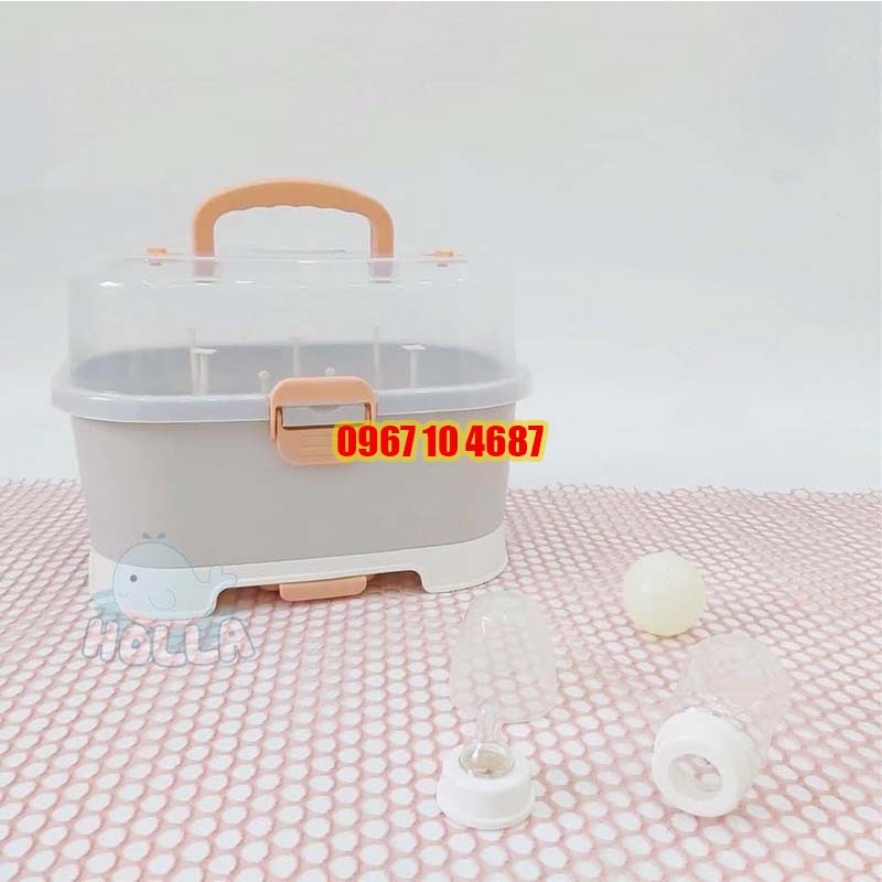 Giá úp bình sữa Holla cao cấp có nắp đậy vệ sinh cho bé HL-1589