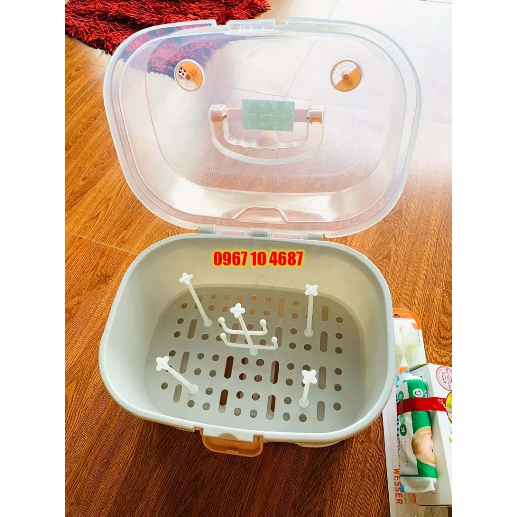 Giá úp bình sữa Holla cao cấp có nắp đậy vệ sinh cho bé HL-1589