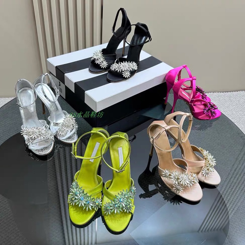 🌺ORDER 🌺 Giày Korea quai chéo hoa đá 10,5cm 35-39