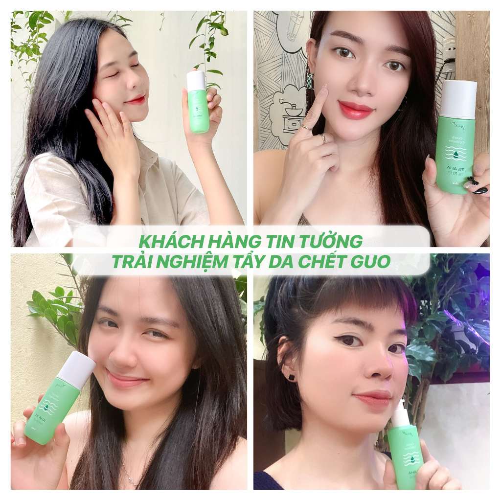 Tẩy Tế Bào Chết An Toàn Cho Mẹ Bầu sạch sâu lỗ chân lông, mềm mịn da, AHA 3% & BHA 1% GUO 40ml