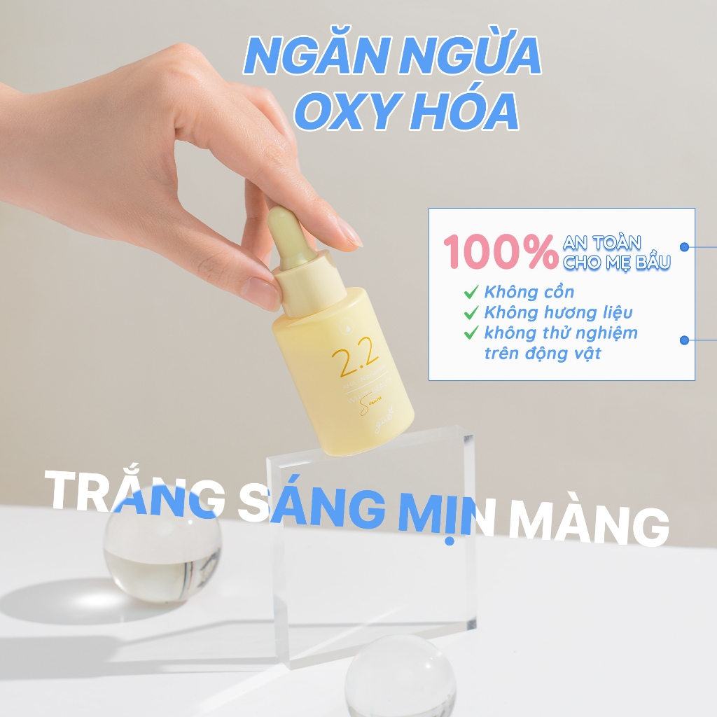 Serum/tinh chất Dưỡng Trắng Mờ Thâm Nám Vitamin C+Niacinamide Thu Nhỏ Lỗ Chân Lông an toàn bà bầu GUO 30ml