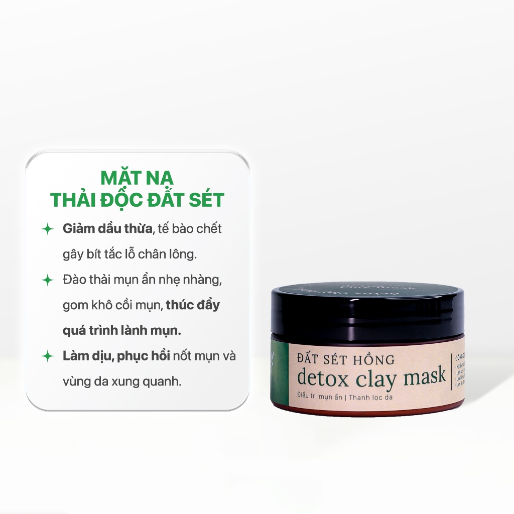 [Giảm mụn ẩn hiệu quả] Mặt Nạ Thải Độc Đất Sét Hồng Pháp Ngừa Mụn GUO -Detox Clay Mask 100gr