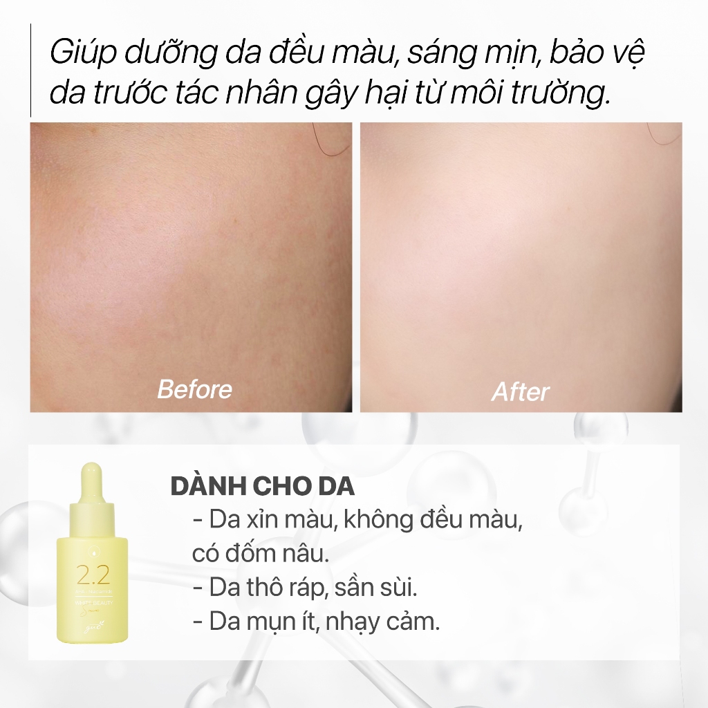 Serum/tinh chất Dưỡng Trắng Mờ Thâm Nám Vitamin C+Niacinamide Thu Nhỏ Lỗ Chân Lông an toàn bà bầu GUO 30ml