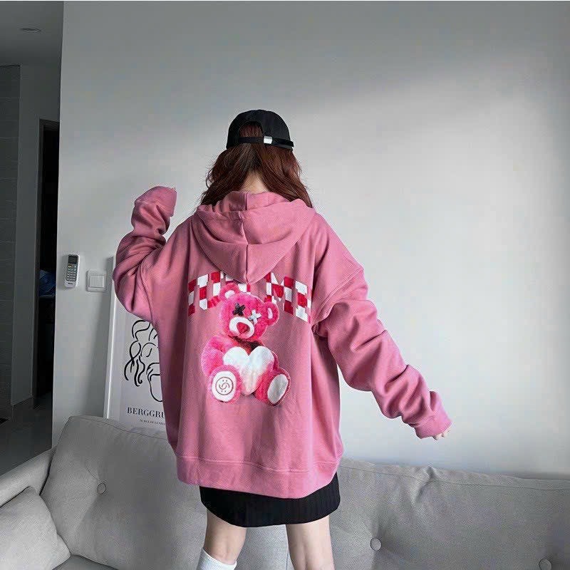 Áo nỉ hoodie GẤU , Áo nỉ hoodie unisex nam nữ form rộng oversize chất liệu Cotton kiểu dáng Hàn Quốc