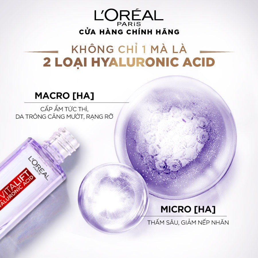 Tinh chất serum siêu cấp ẩm sáng da Loreal Paris Revitalift Pure Hyaluronic Acid 1.5% 7,5ml