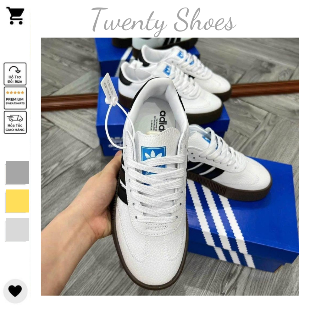 Giày Adidas_Samba,Giày Adidas Trắng Đen Đi Học Dành Cho Nam Nữ Full Box Bill