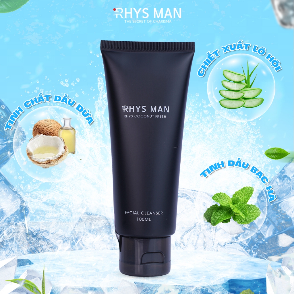 Bộ Quà Tặng Nam - Sữa tắm gội nam Rhys Legend hương nước hoa 350 ml & Sữa rửa mặt nam Rhys Coconut Fresh 100ml