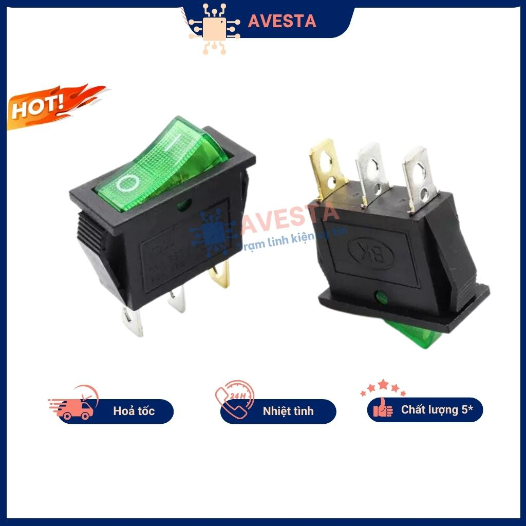 Công tắc KCD3 công tắc bập bênh 16A/250V 3P 13x31mm có đèn chính hãng avesta
