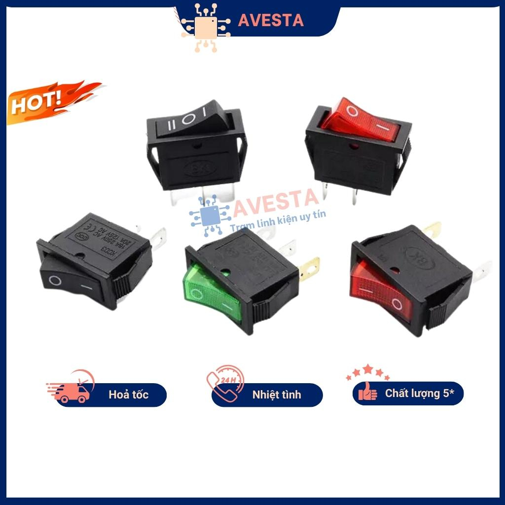 Công tắc KCD3 công tắc bập bênh 16A/250V 3P 13x31mm có đèn chính hãng avesta
