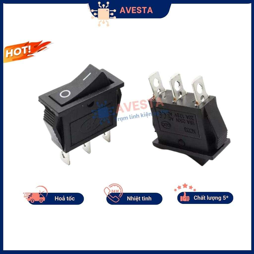 Công tắc KCD3 công tắc bập bênh 16A/250V 3P 13x31mm có đèn chính hãng avesta