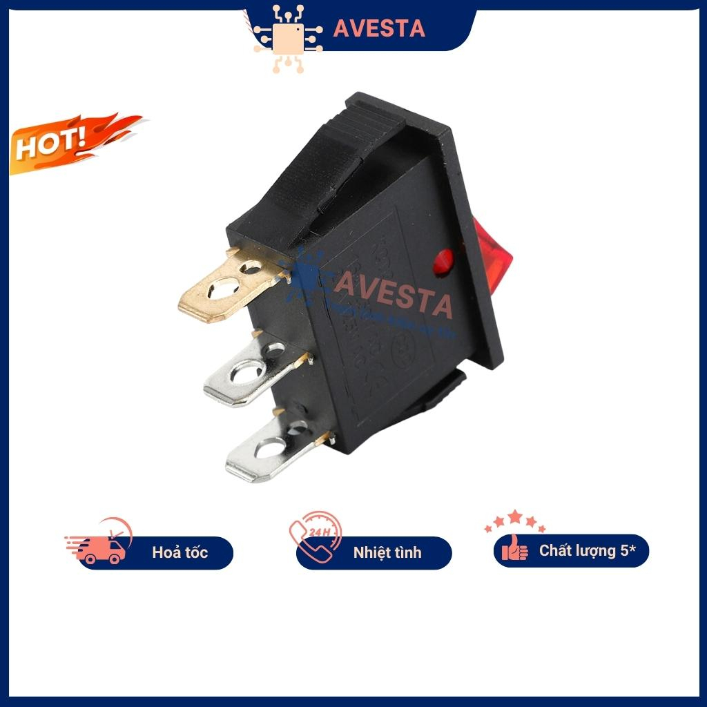 Công tắc KCD3 công tắc bập bênh 16A/250V 3P 13x31mm có đèn chính hãng avesta