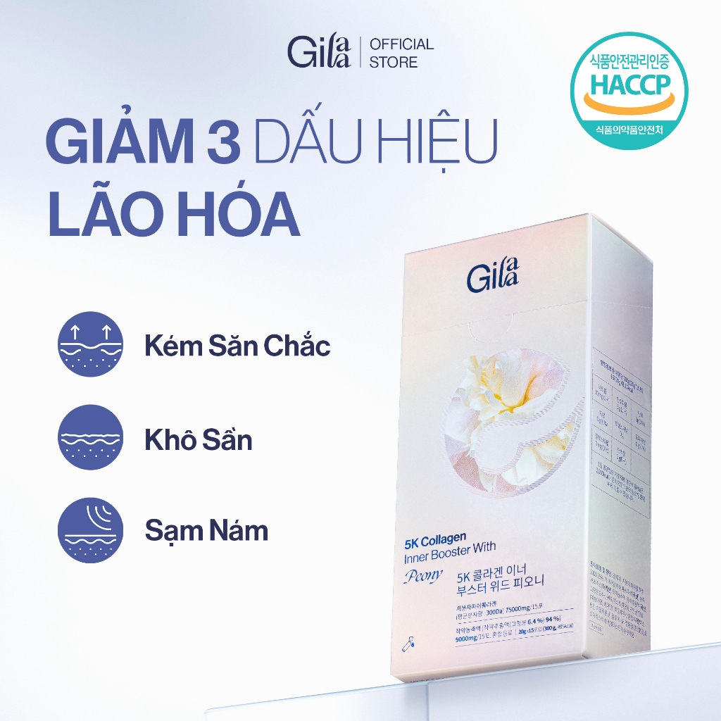 NƯỚC UỐNG COLLAGEN GILAA SIÊU PHÂN TỬ 300DA GILAA KẾT HỢP PEONY TRẺ HÓA