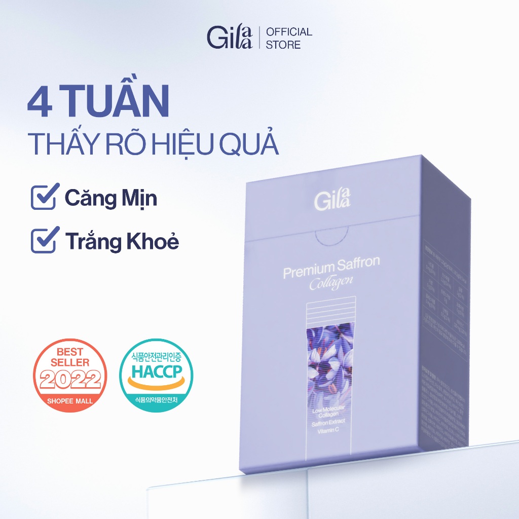 Bột Uống Collagen Cao Cấp Kết Hợp Saffron Gilaa (60 gói x 2g)