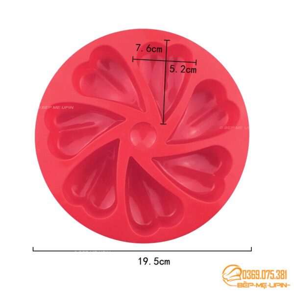Khuôn làm rau câu 7 cánh tim size 19.5cm
