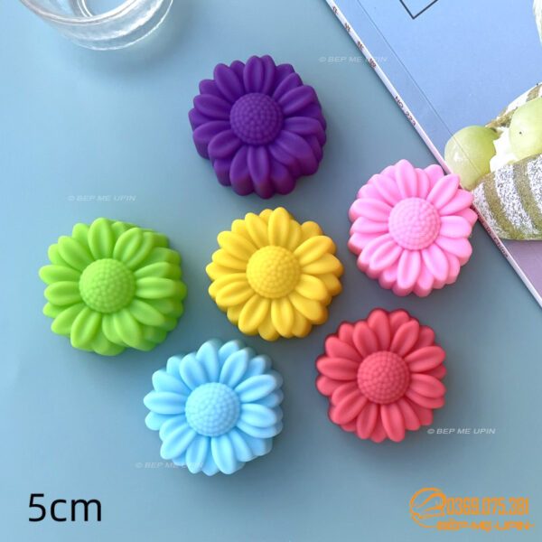 Khuôn silicon 3D cúc họa mi 5cm set 10 khuôn  khuôn bánh da lợn khuôn rau câu