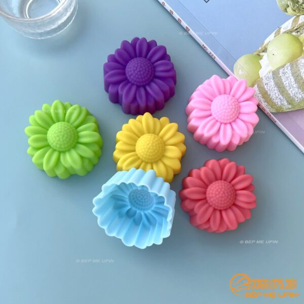 Khuôn silicon 3D cúc họa mi 5cm set 10 khuôn  khuôn bánh da lợn khuôn rau câu