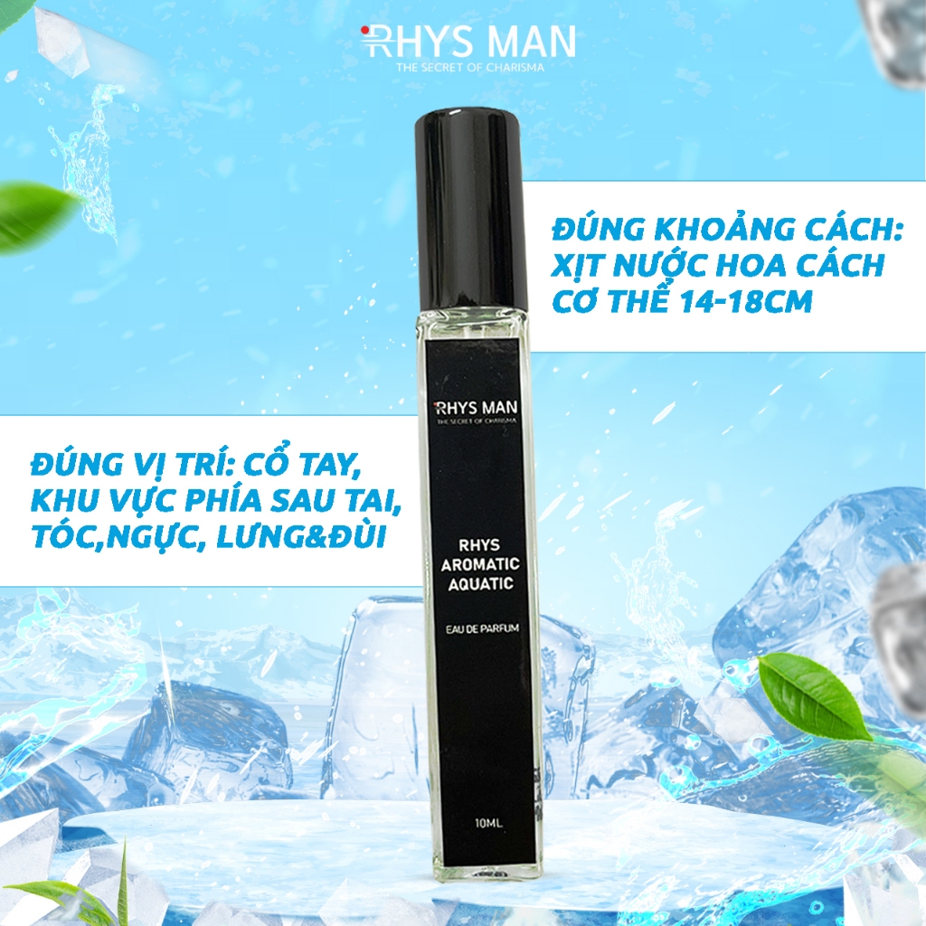 Nước hoa RHYS MAN Rhys Aromatic Aquatic hương biển tươi mát, thanh lịch 10ml