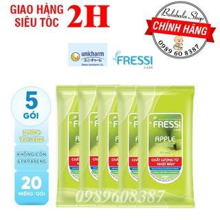 Combo 5 gói khăn ướt fressi care apple 10 miếng/ 20 miếng