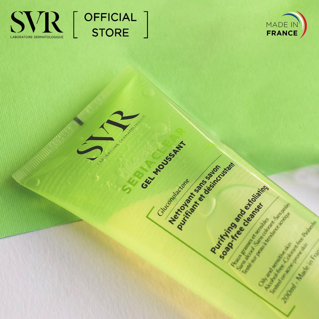 Gel rửa mặt SVR Sebiaclear Gel Moussant cho da dầu mụn làm sạch nhẹ nhàng Lybyn