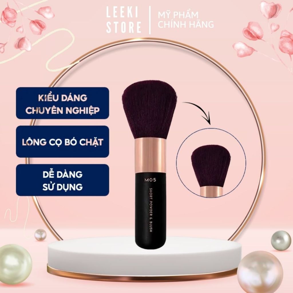 Cọ Phủ Phấn Và Má Hồng Bỏ Túi Vacosi Short Powder & Blush Brush M05