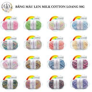 Len Milk Cotton Màu Loang chiết lẻ 1/5 cuộn