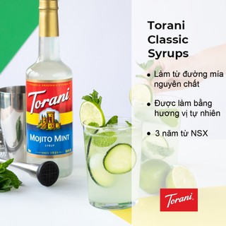 Siro Pha Chế Vị Mojito Bạc Hà Torani Classic Mojito Mint Syrup 750ml Mỹ
