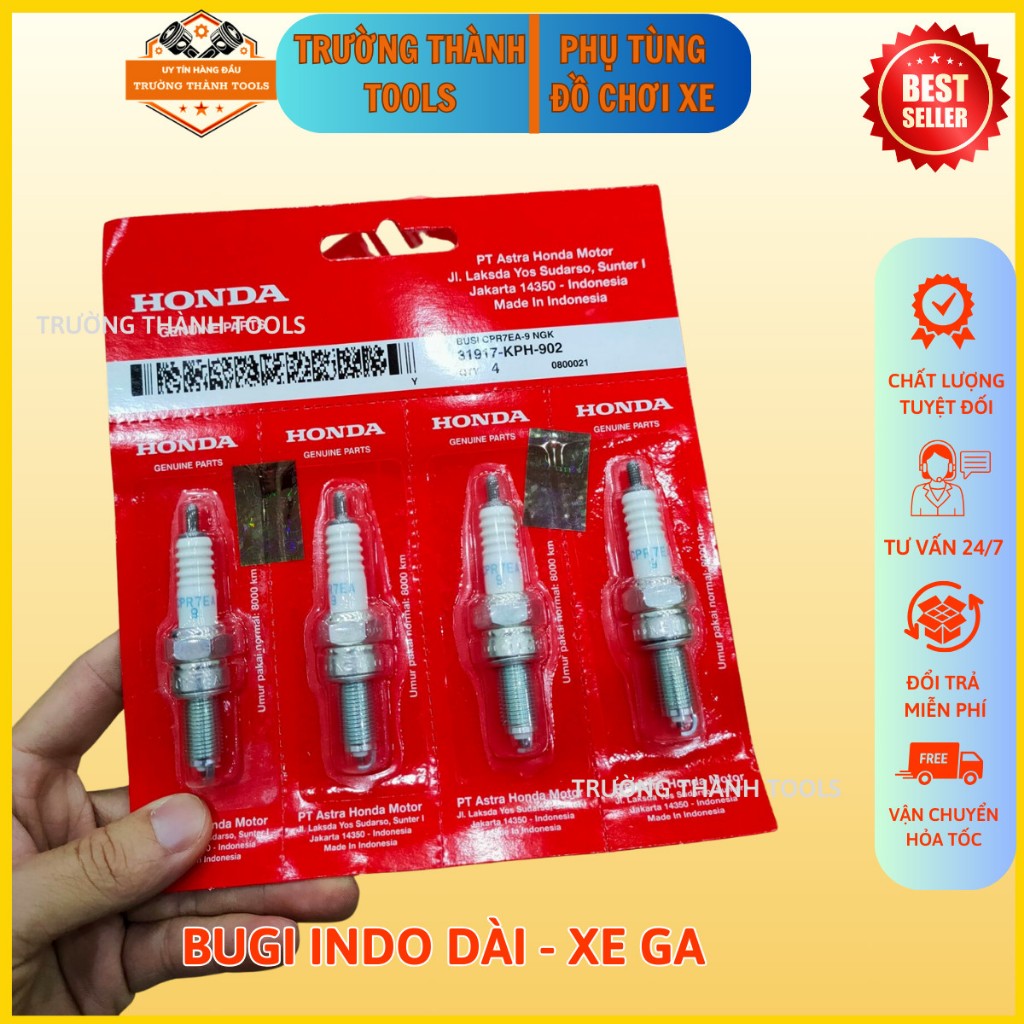 Vỉ Bugi Honda, bugi xe số xe ga hàng nhập khẩu Indonesia cao cấp chân ngắn và chân dài  - TRƯỜNG THÀNH TOOLS