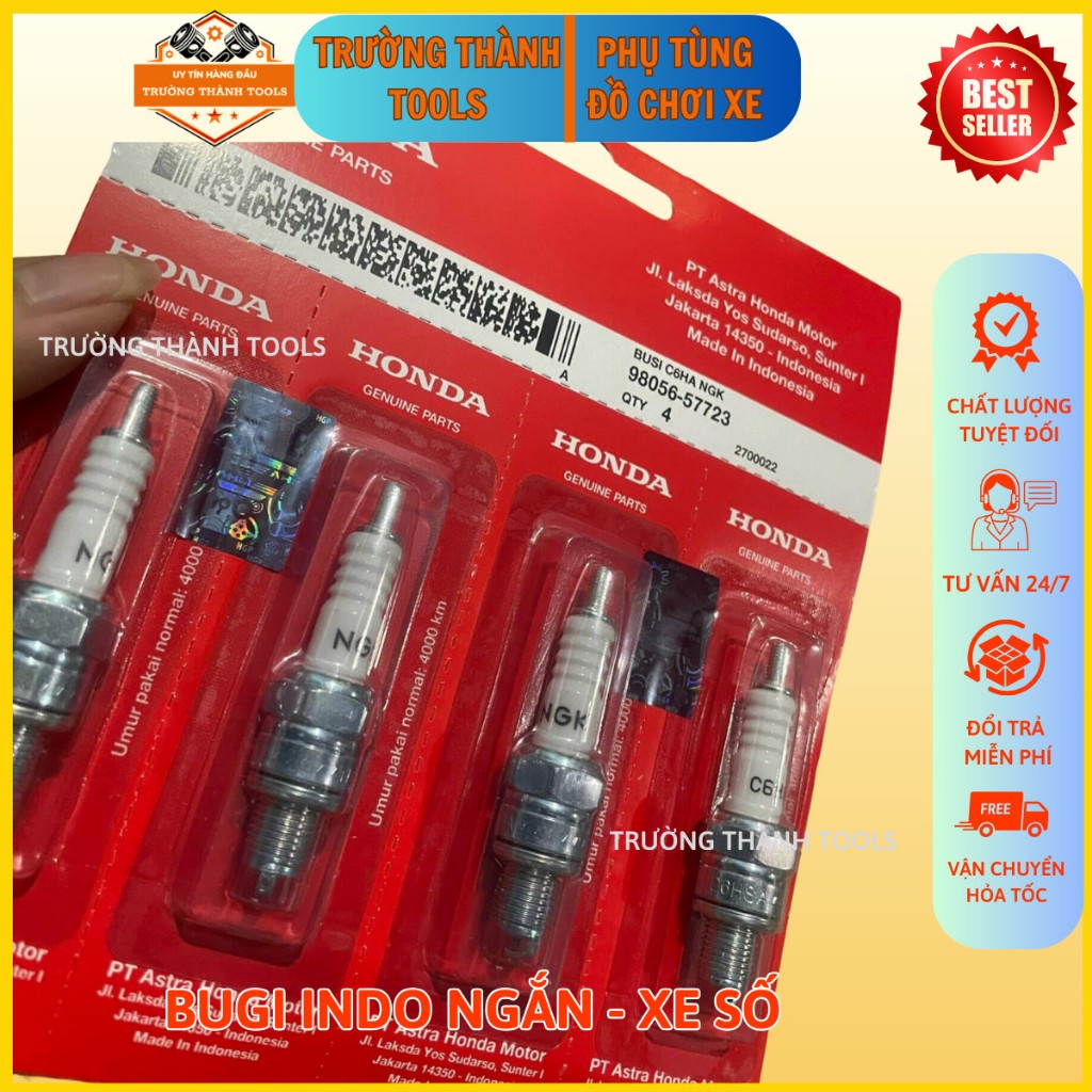 Vỉ Bugi Honda, bugi xe số xe ga hàng nhập khẩu Indonesia cao cấp chân ngắn và chân dài  - TRƯỜNG THÀNH TOOLS