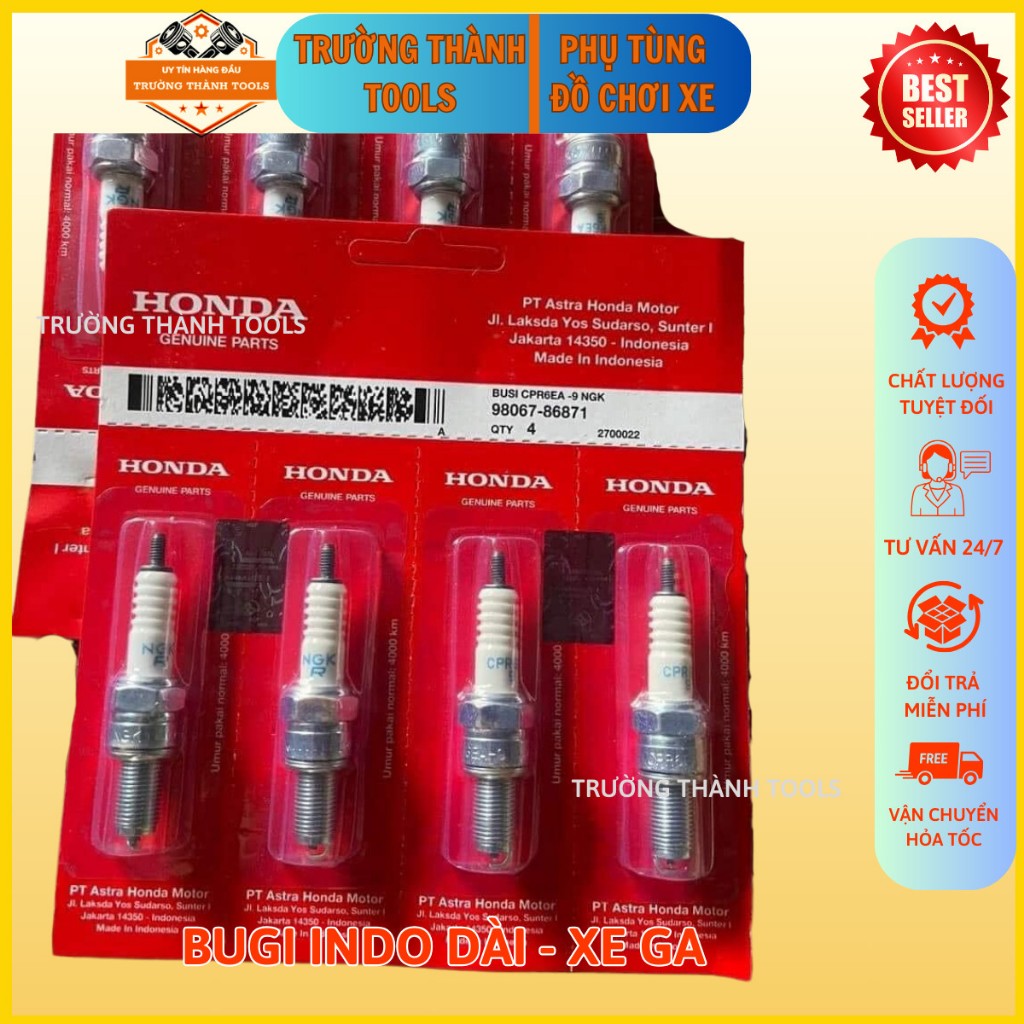 Vỉ Bugi Honda, bugi xe số xe ga hàng nhập khẩu Indonesia cao cấp chân ngắn và chân dài  - TRƯỜNG THÀNH TOOLS