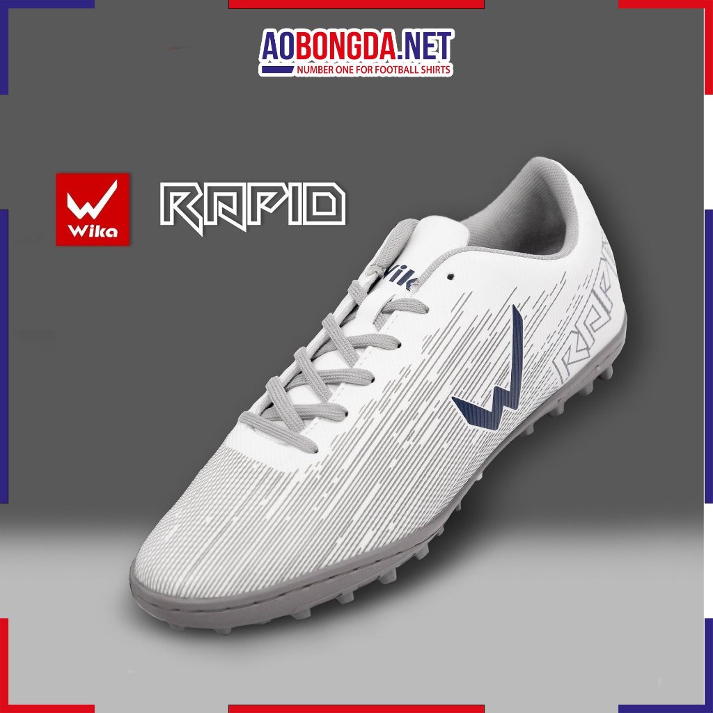 Giày Đá Bóng Wika Rapid Chính Hãng, Giày Bóng Đá Nam Nữ Sân Cỏ Nhân Tạo Thiết Kế Da Pu Cao Cấp Lưỡi Gà Rời Ôm Chân