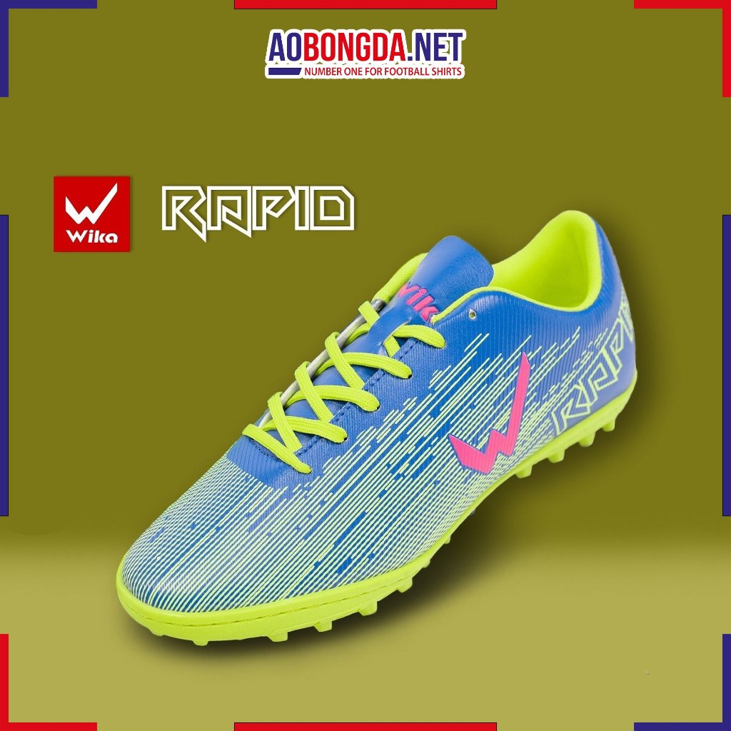 Giày Đá Bóng Wika Rapid Chính Hãng, Giày Bóng Đá Nam Nữ Sân Cỏ Nhân Tạo Thiết Kế Da Pu Cao Cấp Lưỡi Gà Rời Ôm Chân