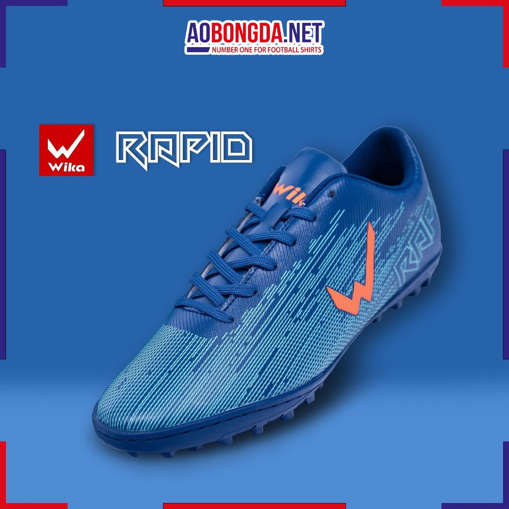 Giày Đá Bóng Wika Rapid Chính Hãng, Giày Bóng Đá Nam Nữ Sân Cỏ Nhân Tạo Thiết Kế Da Pu Cao Cấp Lưỡi Gà Rời Ôm Chân