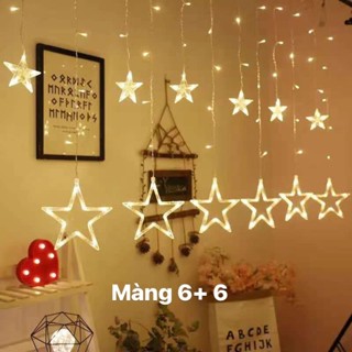  Dây đèn LED rèm trăng sao chống thấm nước trang trí ngoài trời dài 4m có phích cắm đèn led nháy mành rèm trang trí 