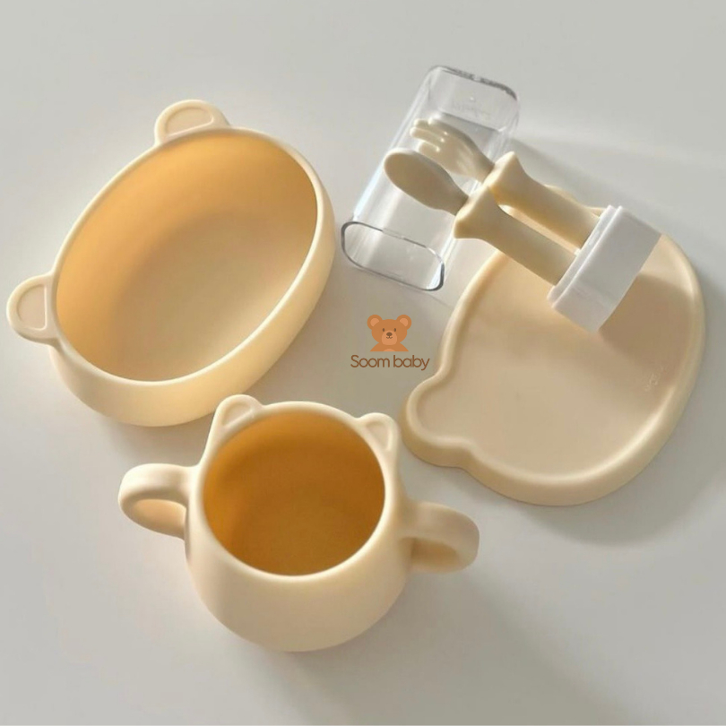 Cốc uống nước cho bé Bluemama silicone Hàn Quốc, nhập khẩu chính hãng có tem phụ