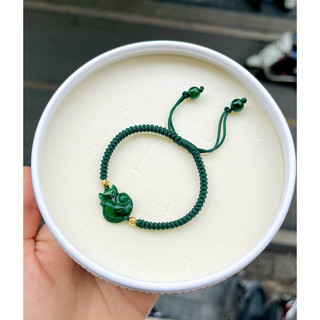Vòng đeo tay dây tết Hồ ly Ngọc Sơn thủy mix bi và ng10k