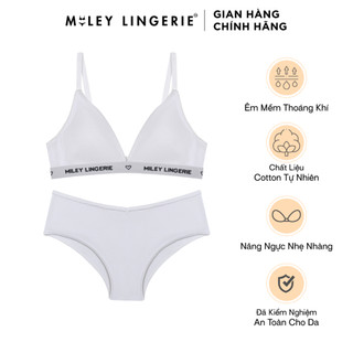 Bộ Đồ Lót Mút Mỏng Đệm Ngực Và Quần Cotton Thiên Nhiên Đồng Bộ BeingMe White Miley Lingerie - Trắng