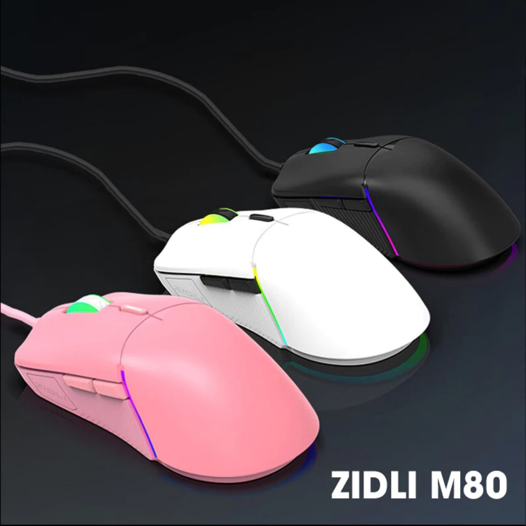 CHUỘT GAMING ZIDLI M80, M85, M86 DPI16000 siêu nhẹ 69G bảo hành 12 tháng