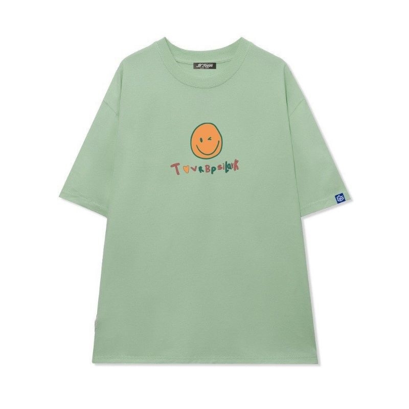 Áo thun tay lỡ có size unisex mặt cười