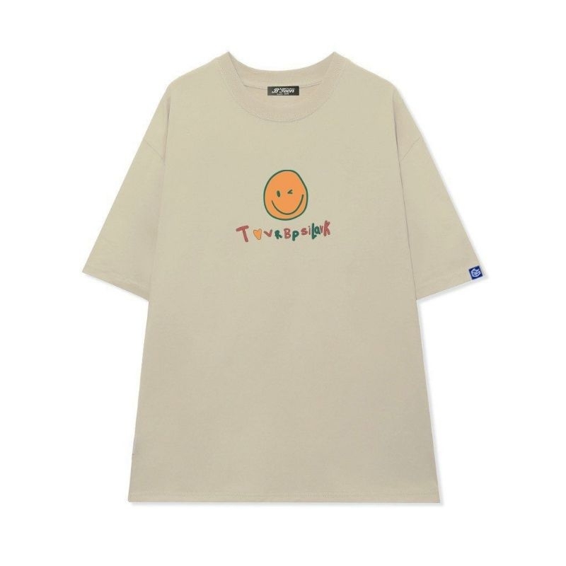 Áo thun tay lỡ có size unisex mặt cười